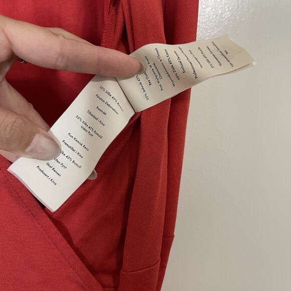 Diane von furstenberg DVF coral red wrap vneck sleeveless knee length dress LRG - Picture 4 of 6